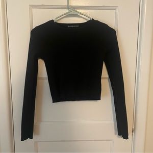 Brandy Melville black ribbed cropped sweater